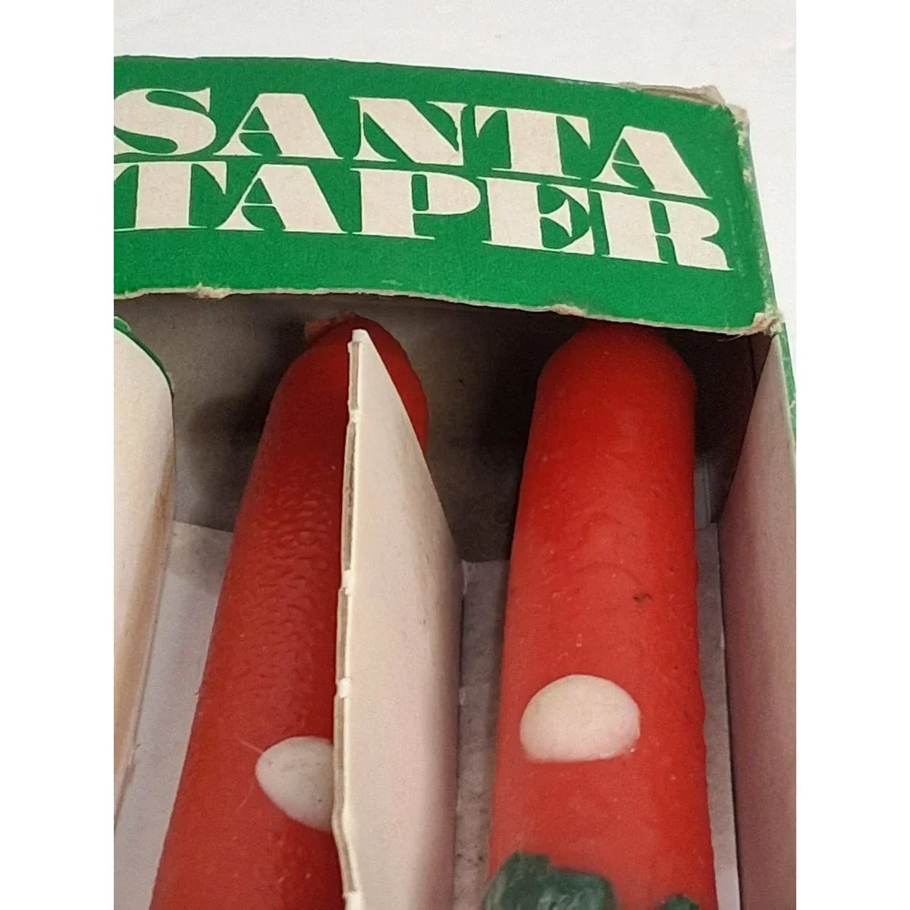 Santa Taper Candles‎ Pair Red Christmas Holiday Decor Robert Alan Candle 12 in